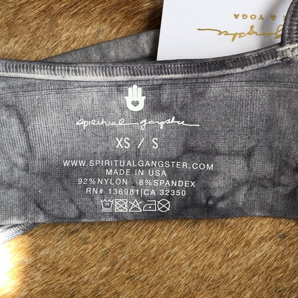 Spiritual Gangster Seamless Scoop Bra Gray Marble - Picture 9 of 9